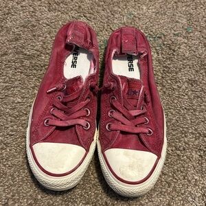 Red slip on converse